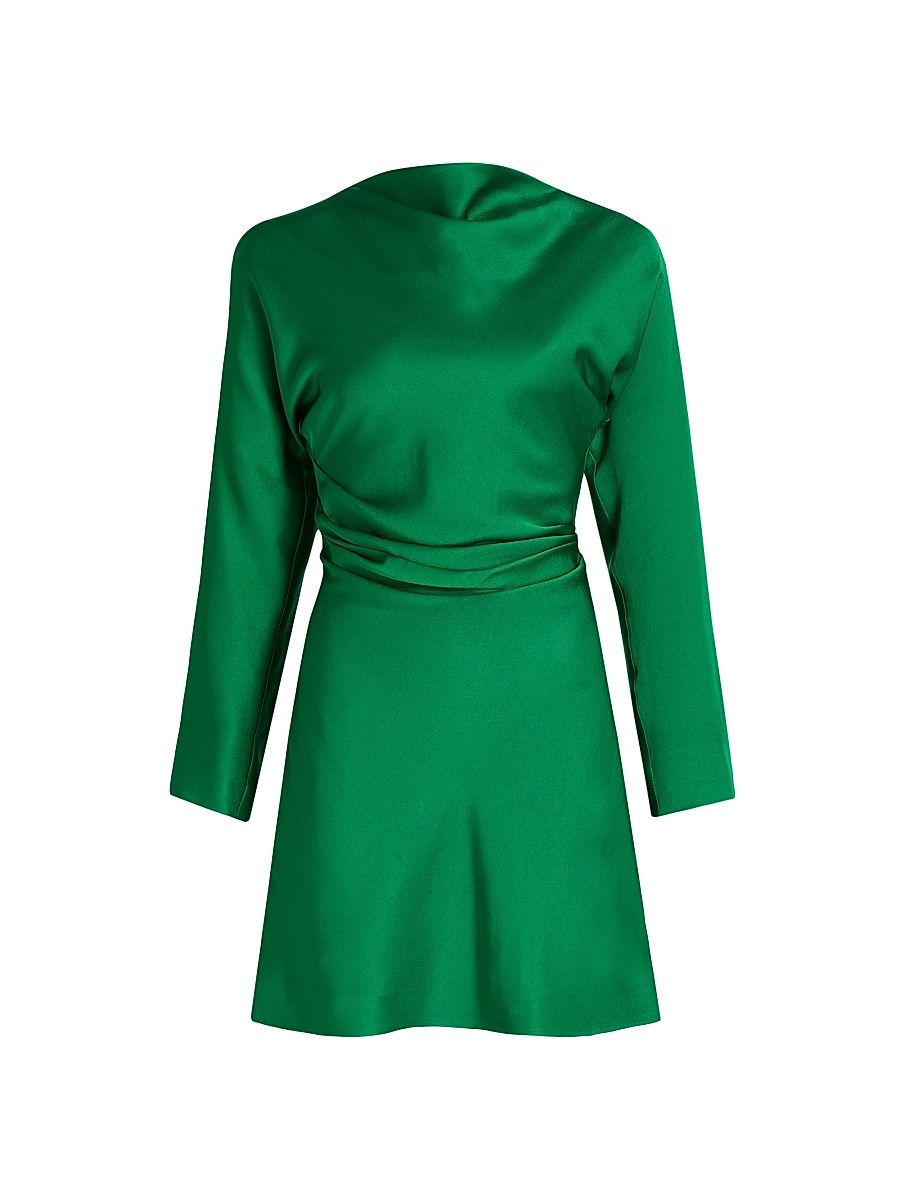 Women's Harpor Satin Minidress - Kelly Green - Size 0