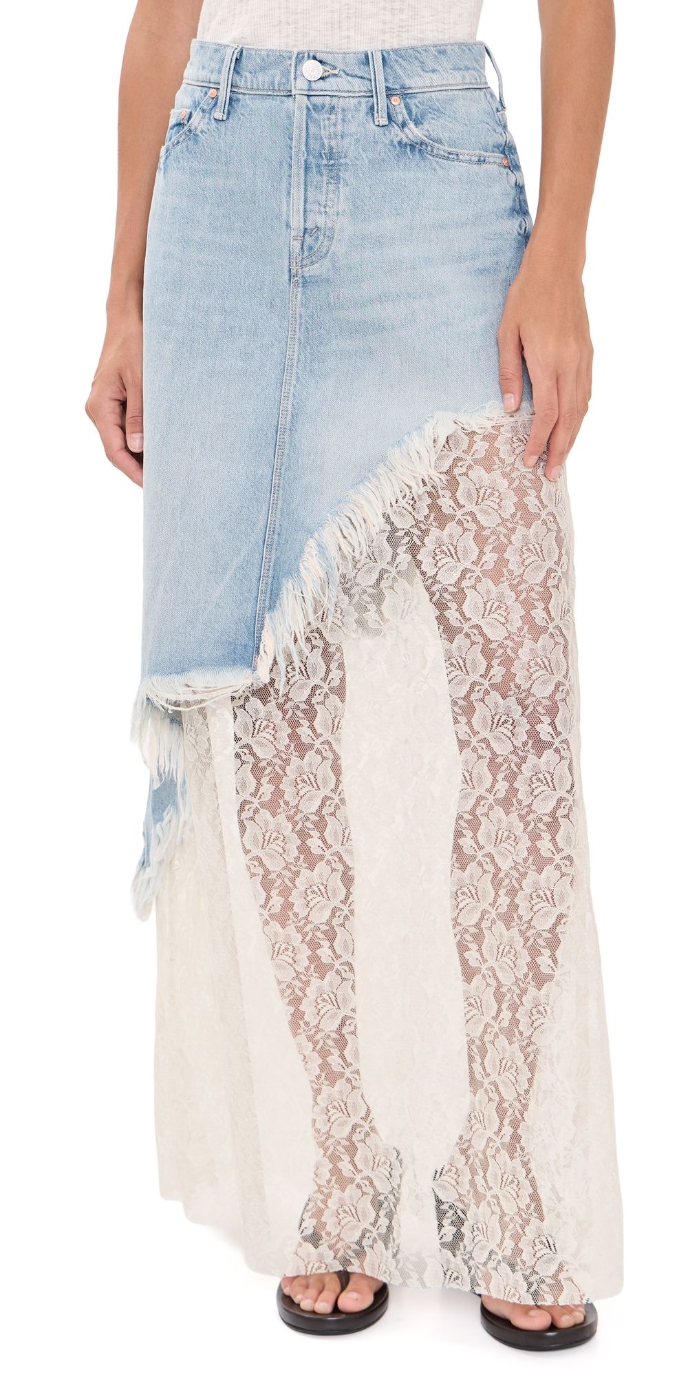 MOTHER The Peek-A-Boo- Maxi Skirt Head Rush 29