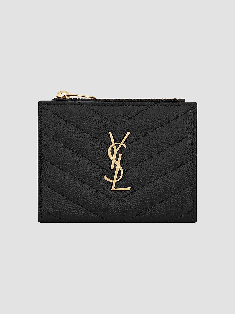 Saint Laurent Women's Cassandre Matelasse Bi-Fold Wallet - Nero