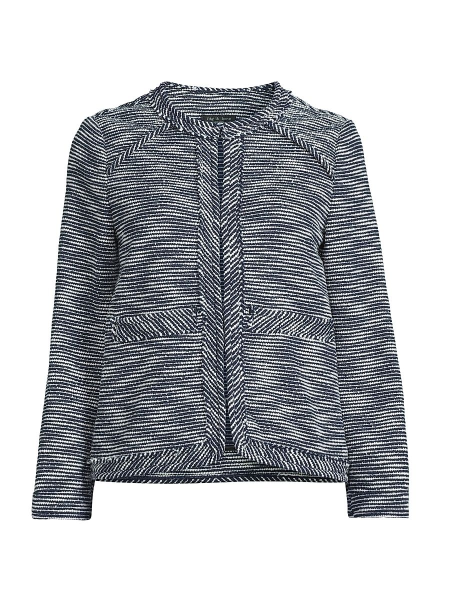 Women's Clarice Striped Woven Jacket - Navy Multi - Size XL