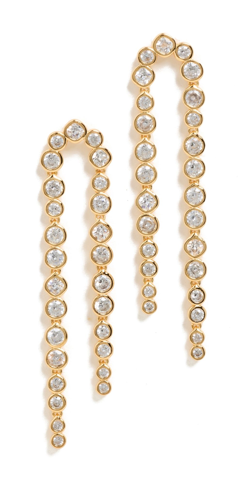 SHASHI Bezel Tennis Earrings Gold One Size
