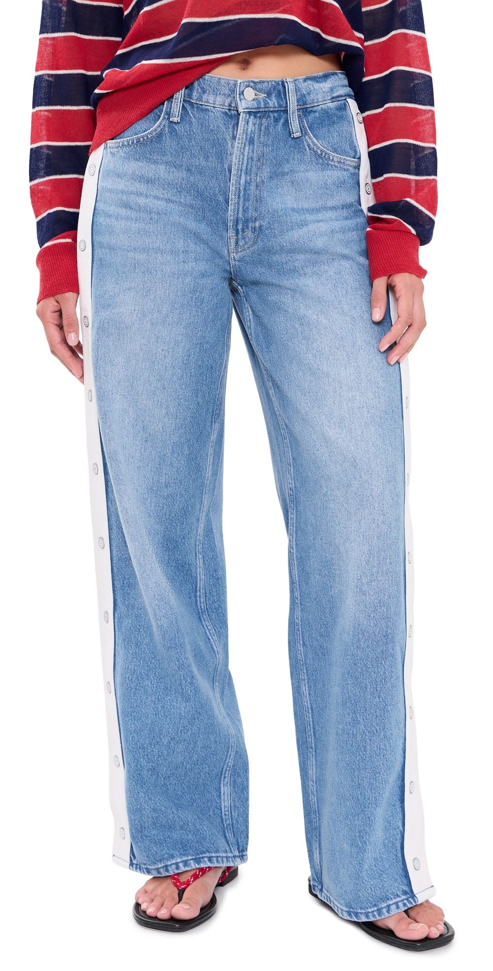 MOTHER The Stripe Resealable Skimp Jeans Quik 32