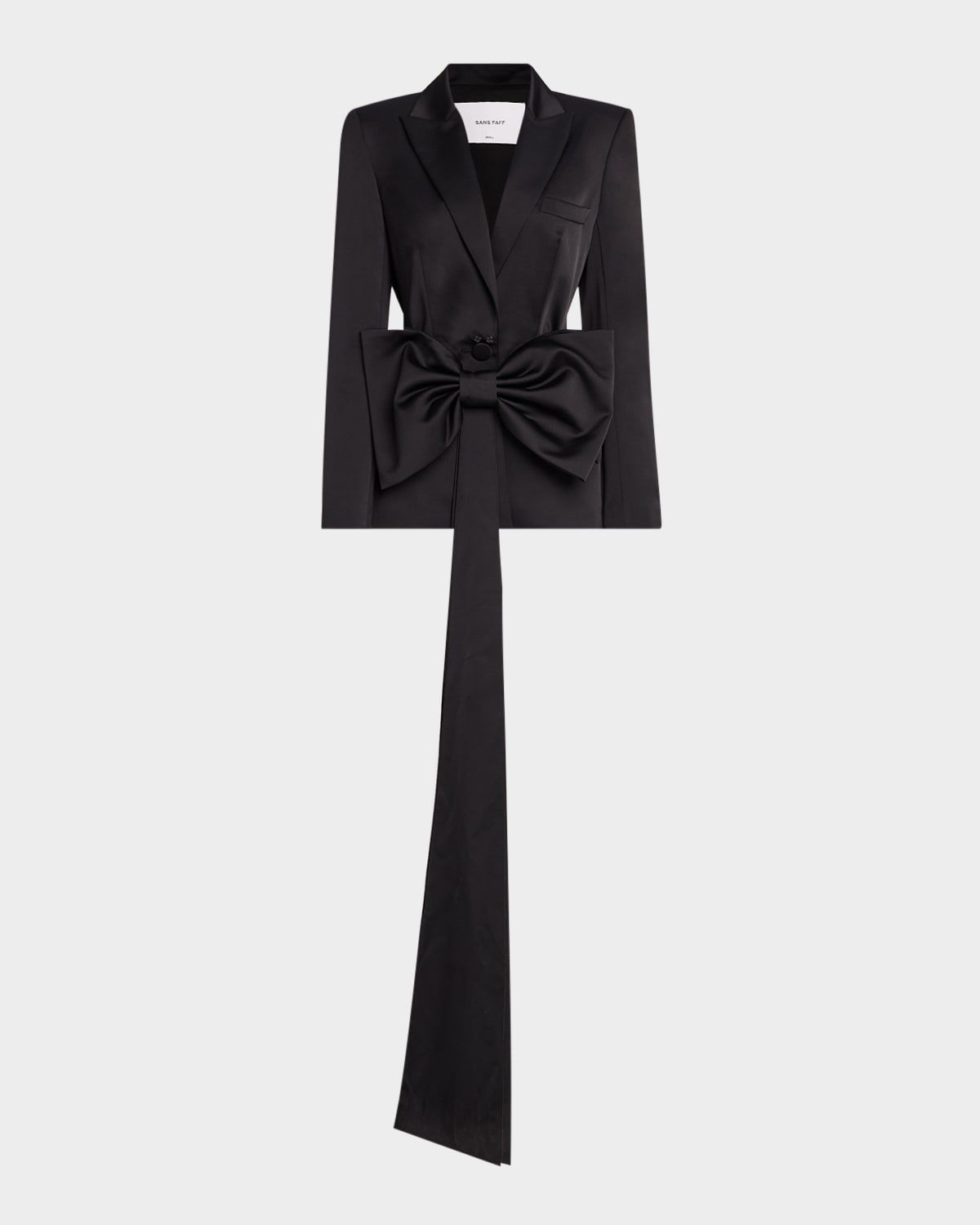 Sloan Satin Blazer with Detachable Bow