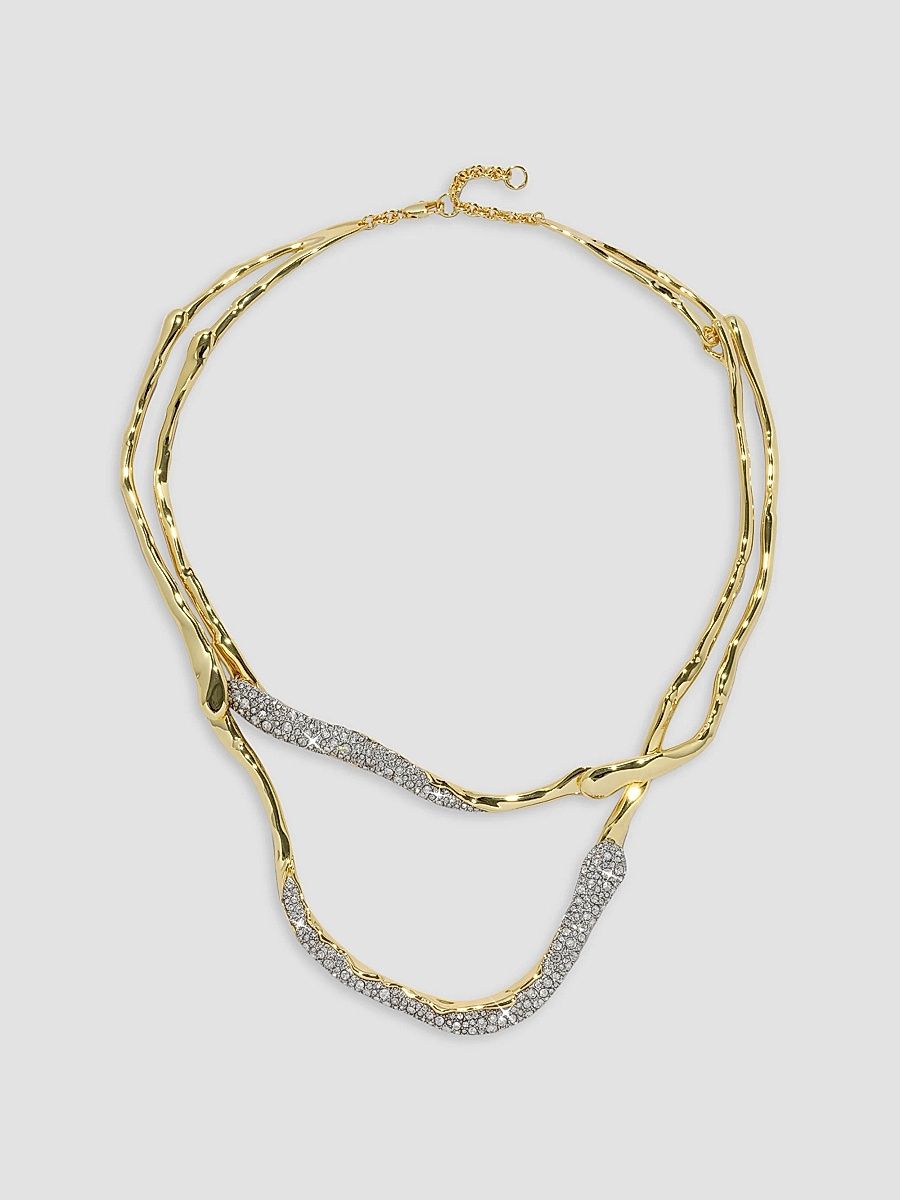 Women's Solanales 14K-Gold-Plated, Rhodium-Plated & Crystal Twisted Collar Necklace - Gold
