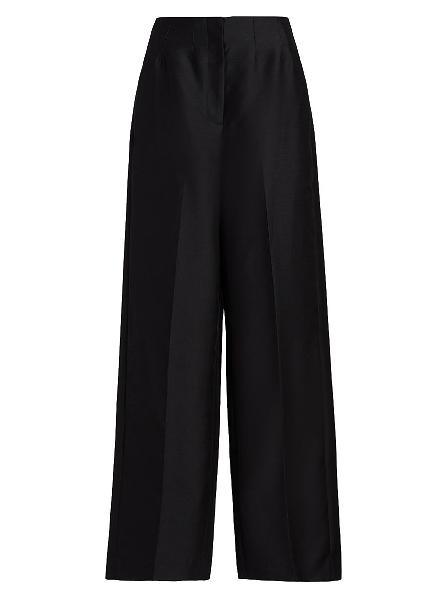 Women's Delilah Wool-Silk Trousers - Black - Size 6