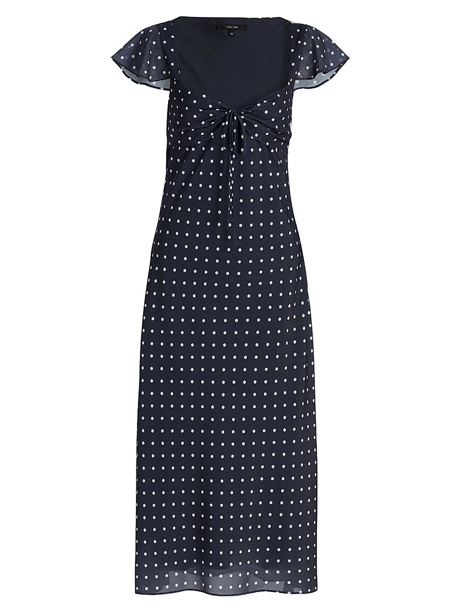 Women's Marcella Bias-Cut Slipdress - Midnight Polka Dot - Size 10