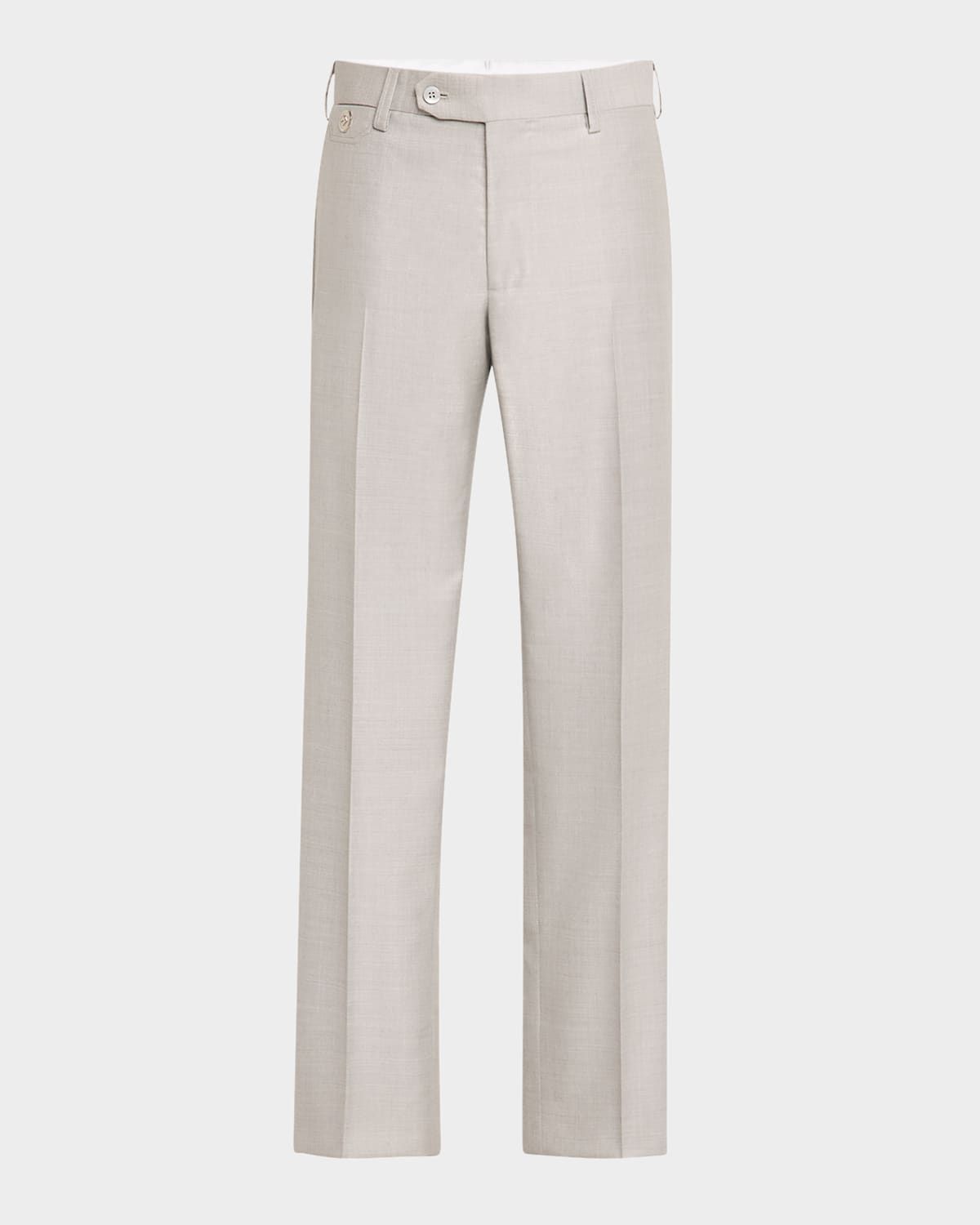 Men & apos;s Wool and Silk Five-Pocket Pants