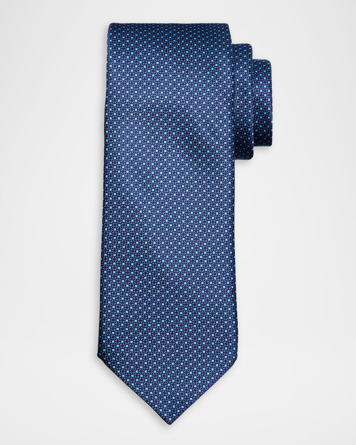 Men & apos;s Micro-Geometric Diamond Silk Tie