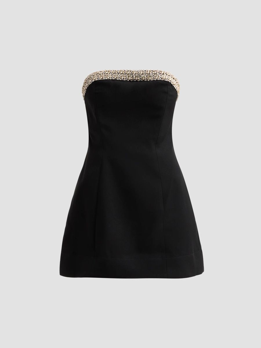 ALICE + OLIVIA Women's Katya Embellished Sculpted Romper - Black - Size 14