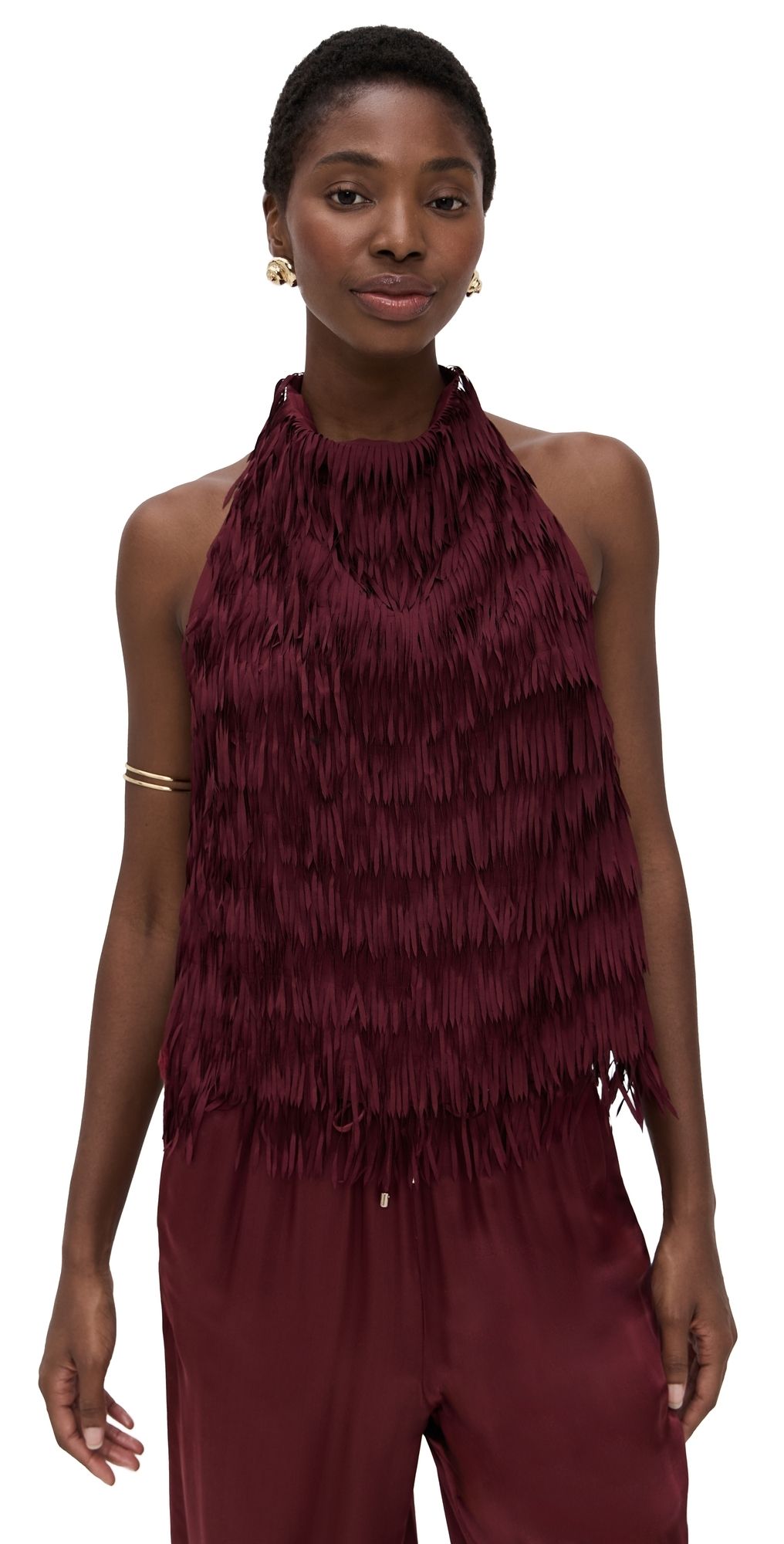 ROAME Sicilia Fringed Top Sangria L
