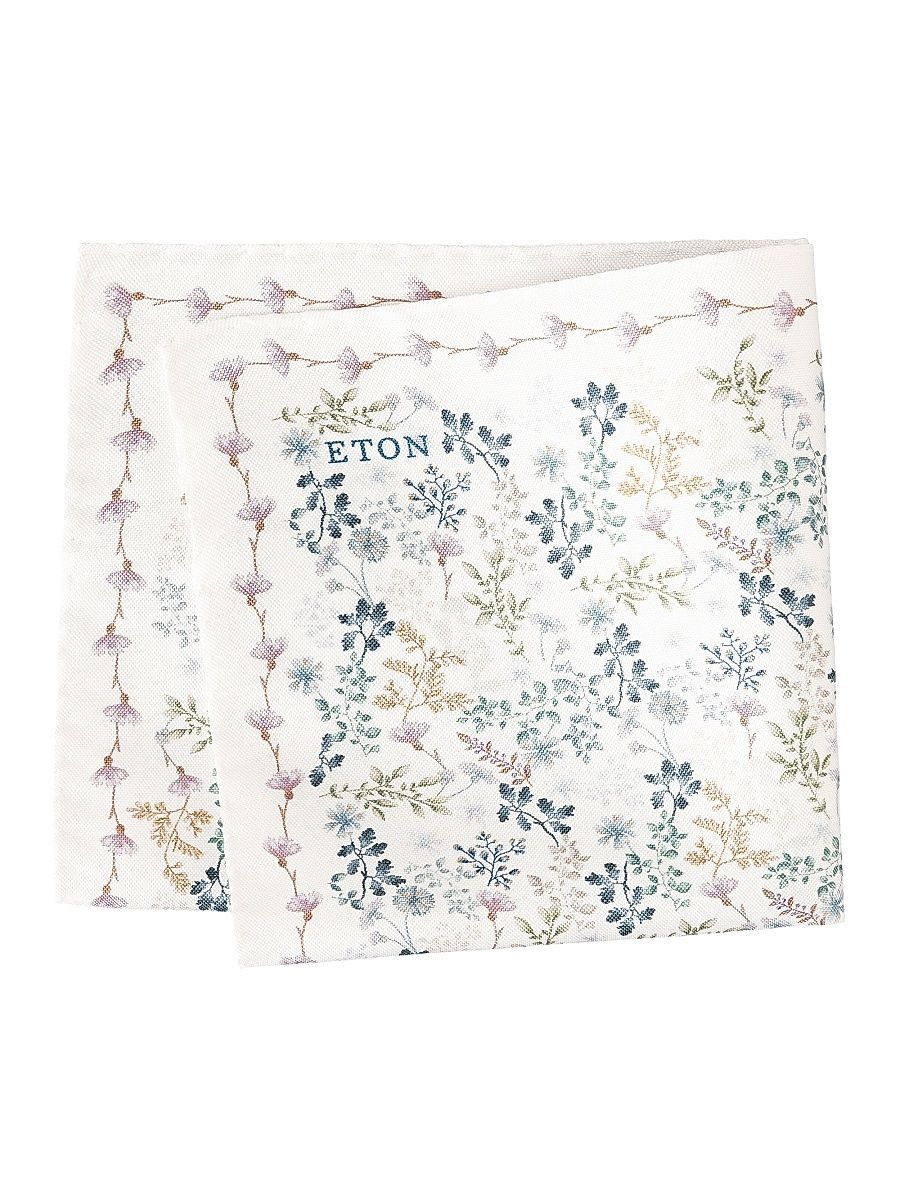 Men's Botanical Print Silk Pocket Square