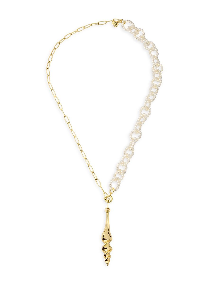 Women's Turritella 14K-Gold-Plated & Imitation Pearl Lariat Necklace - Gold