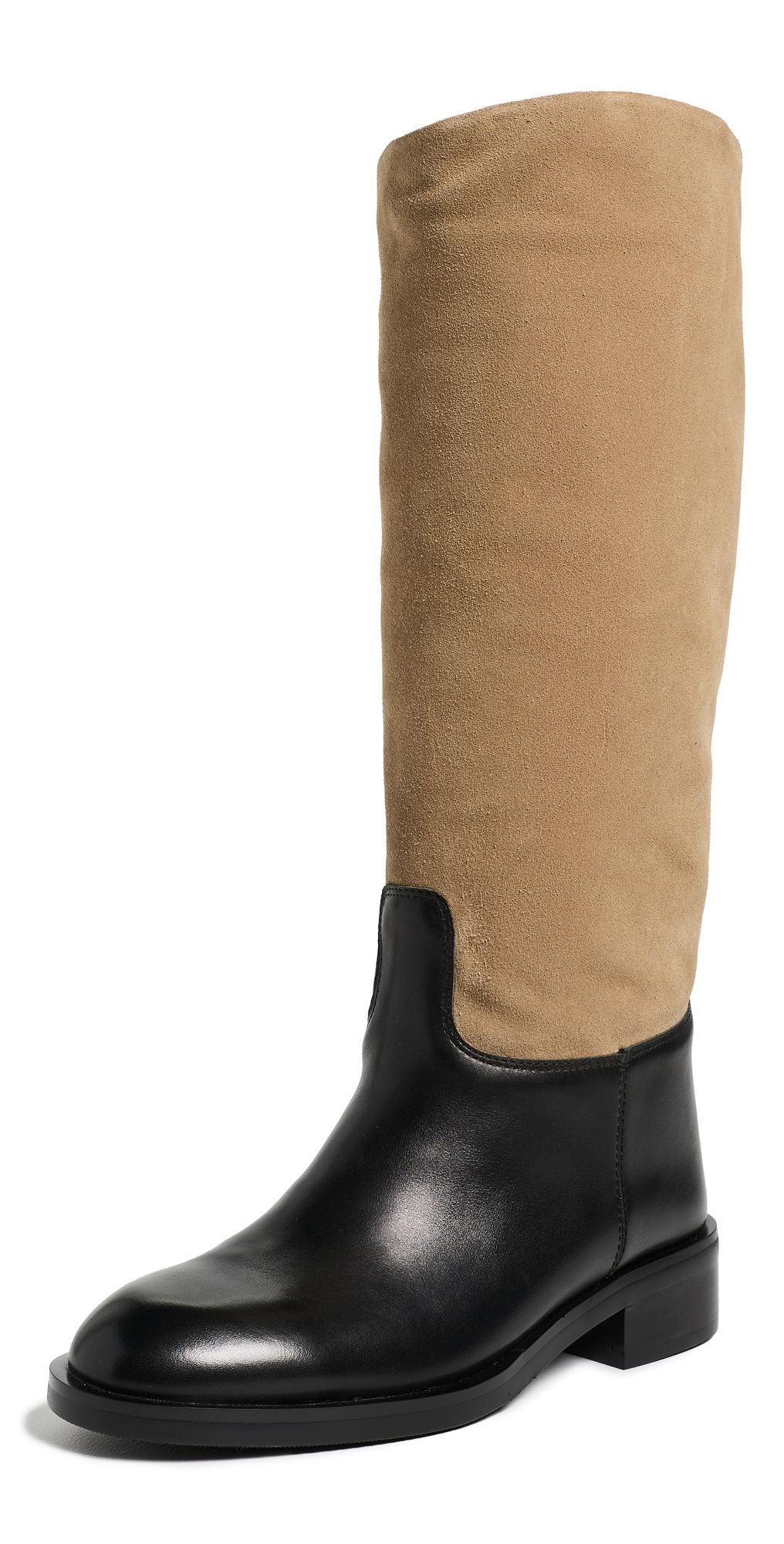 Black Suede Studio Pace Boots Latte Suede/Black Leather 38