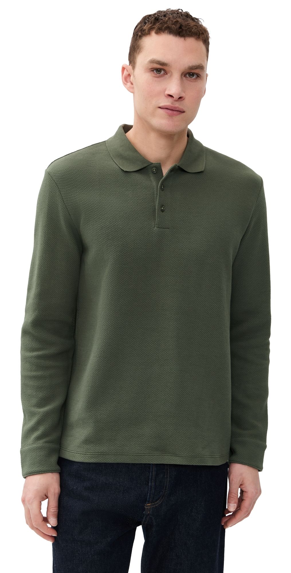 Vince Basket Weave Polo Sycamore L