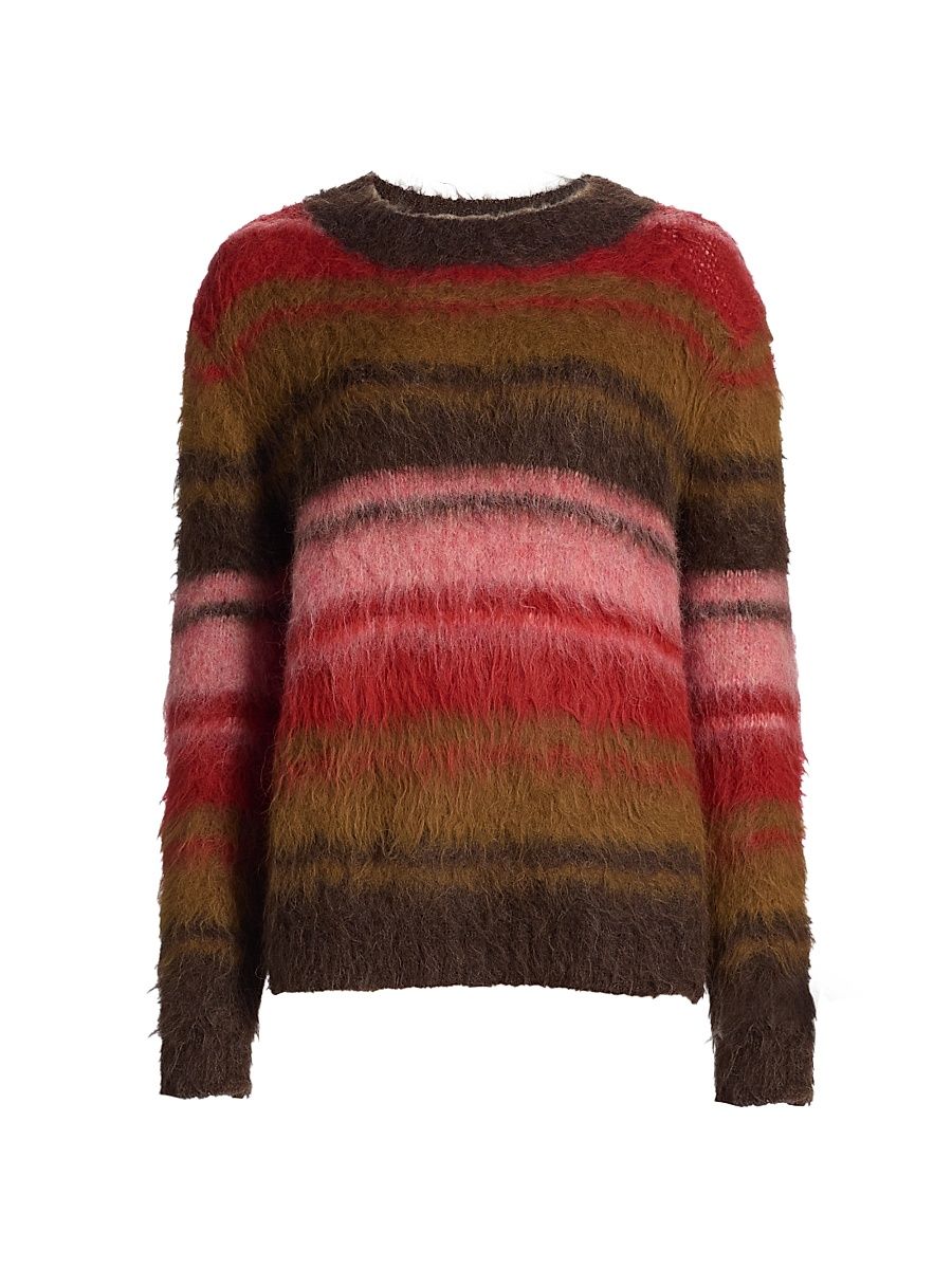 Women's Prince Martina Striped Alpaca Wool-Blend Sweater - Green - Size Medium