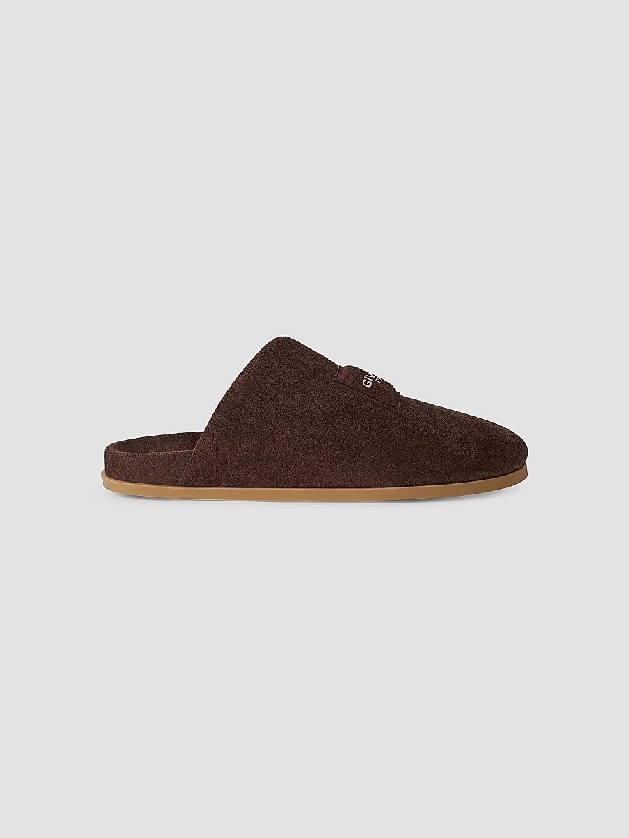 Givenchy Men's Puffy Mules in Suede - Dark Brown - Size 13