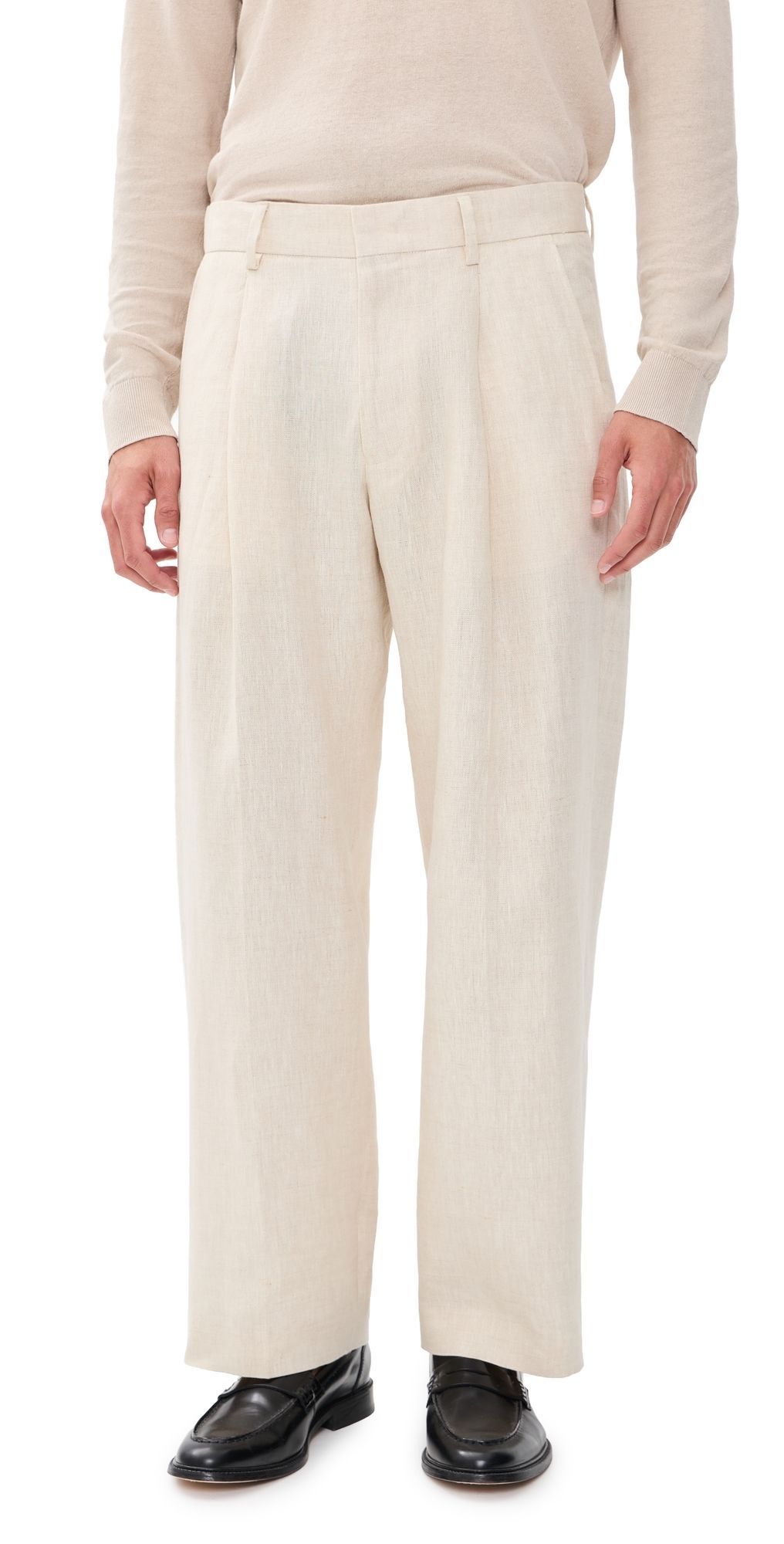 NN07 Kay Linen Relaxed Pleated Trousers 32 Oat 29