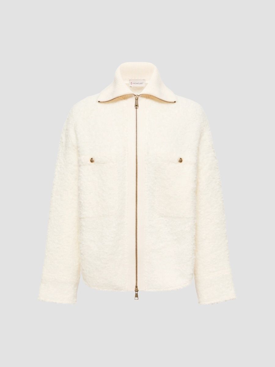 Moncler Women's Shirt Jacket in Tweed - White Ivory - Size 4