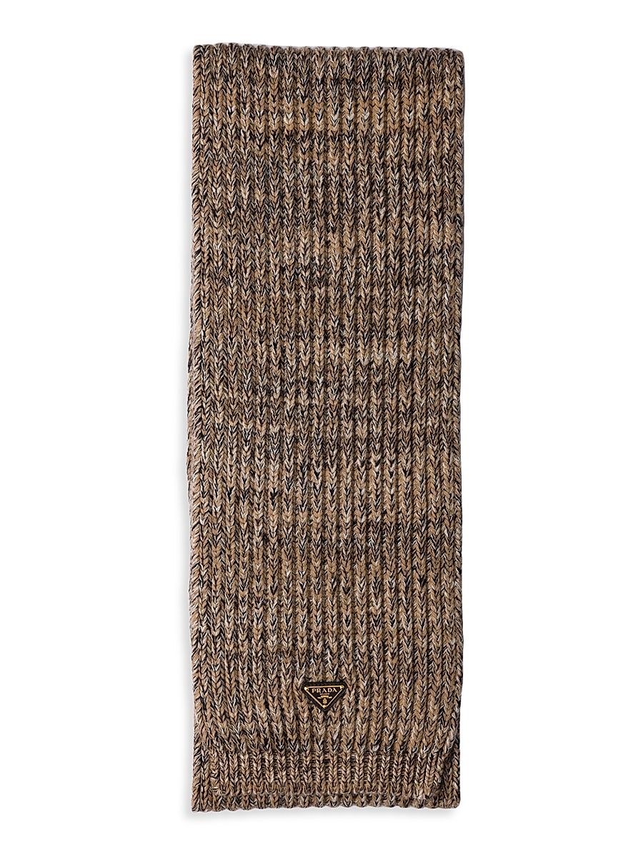 Women's Mélange Wool and Cashmere Scarf - Dark Brown