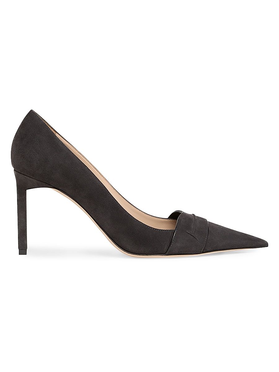 Women's Eva 85MM Suede Pumps - Dark Grey - Size 9