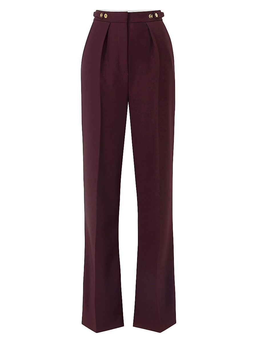 Women's Crêpe Crease Trousers - Merlot - Size 6