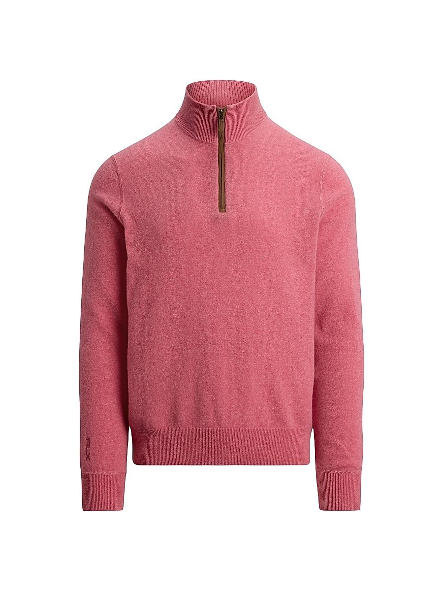 Men's Cashmere Mock-Turtleneck Sweater - Strawberry Gelato Heather - Size XXL