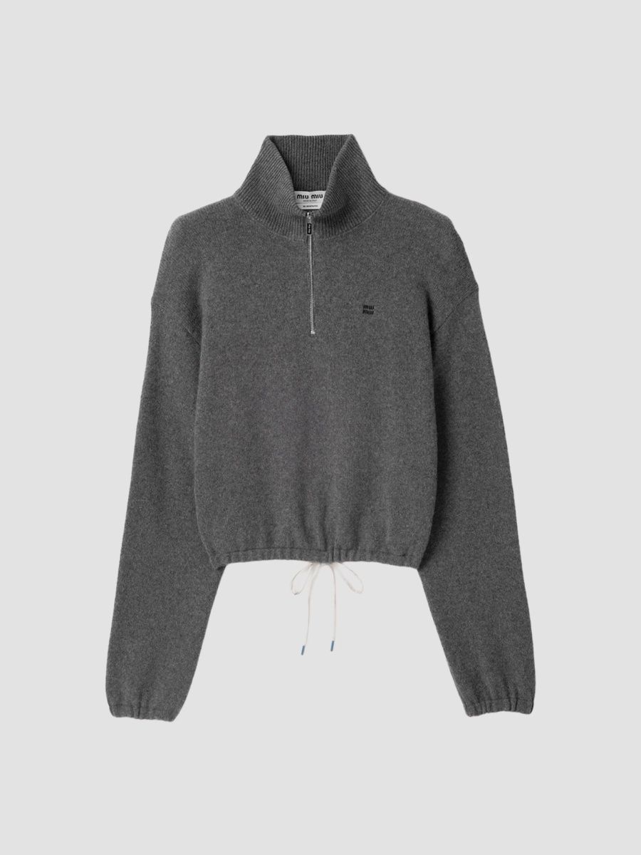 Miu Miu Women's Wool and Cashmere Sweater - Grey - Size 8