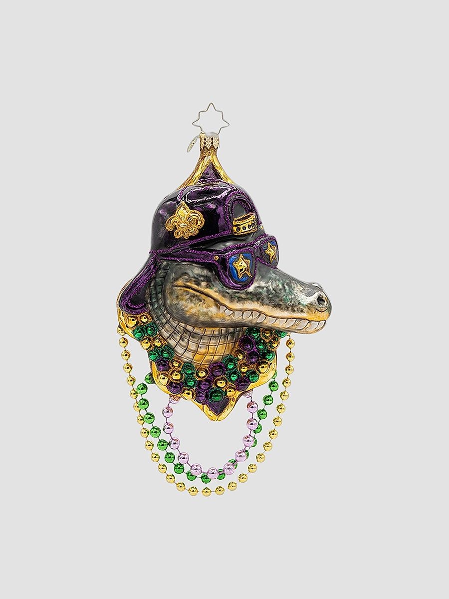 Mardi Gras Gator Gras Ornament