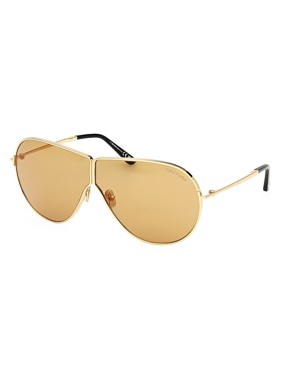 Men's Keating 71MM Pilot Sunglasses - Deep Gold Amber