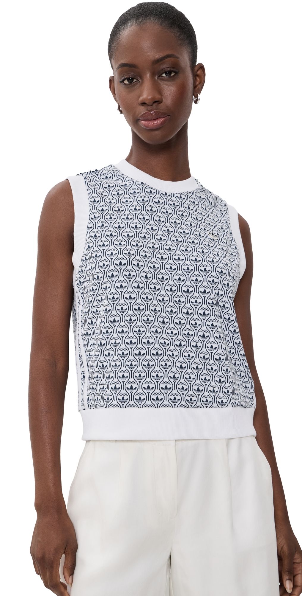 Adidas Golf Originals All Over Vest chalk white/night indigo M