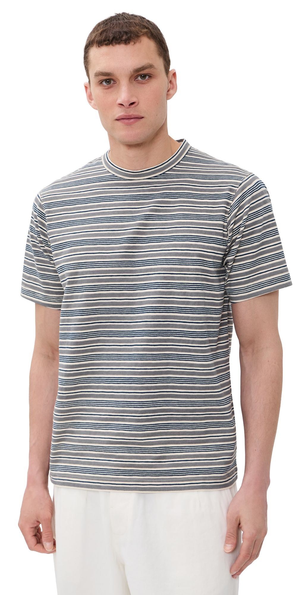 Universal Works Striped Core Tee Grey L