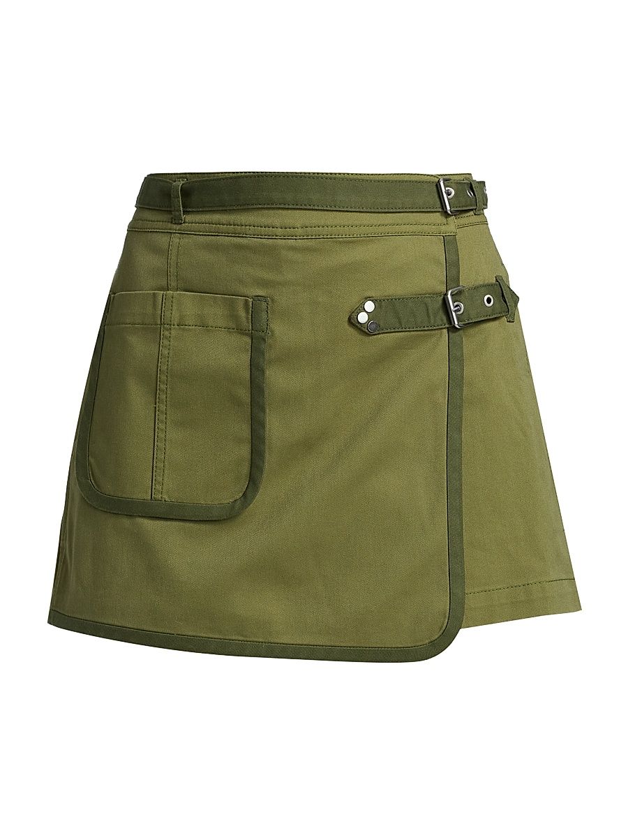 Women's Houston Cotton Twill Buckled Skort - Army Green - Size 12