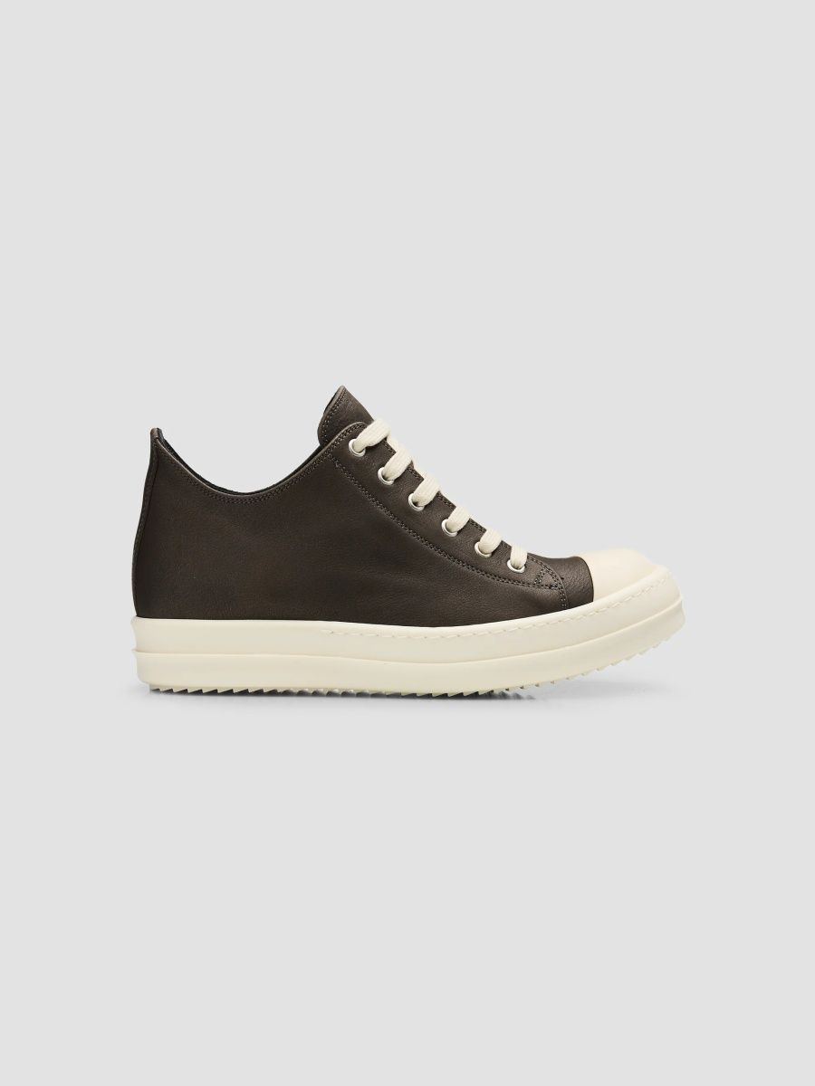 Rick Owens Women's Scarpe Leather Low-Top Sneakers - Black Milk - Size 11