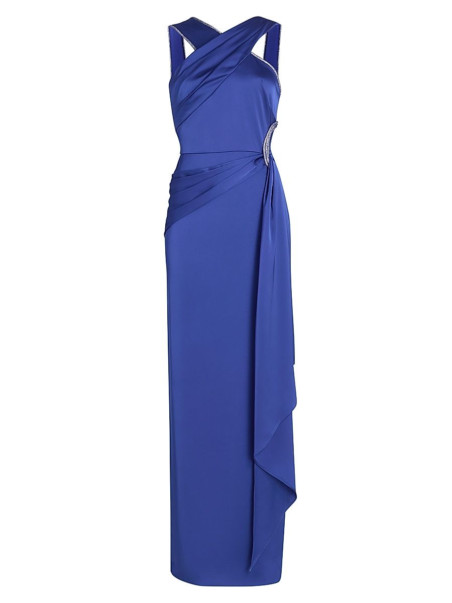 Women's Cressida Halter Column Gown - Maritime Blue - Size 16