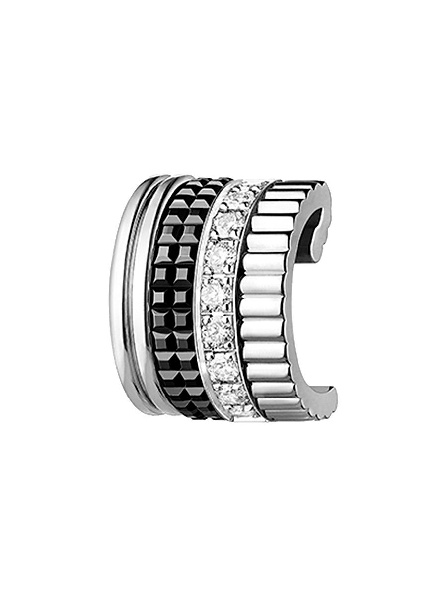 Women's Quatre Black Edition 18K White Gold, PVD & 0.14 TCW Diamond Single Clip Earring - White Gold