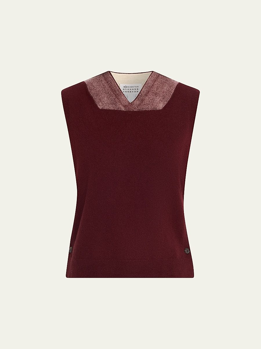 Women's Fuse Wool Knit Top - Bordeaux Ecru - Size XS