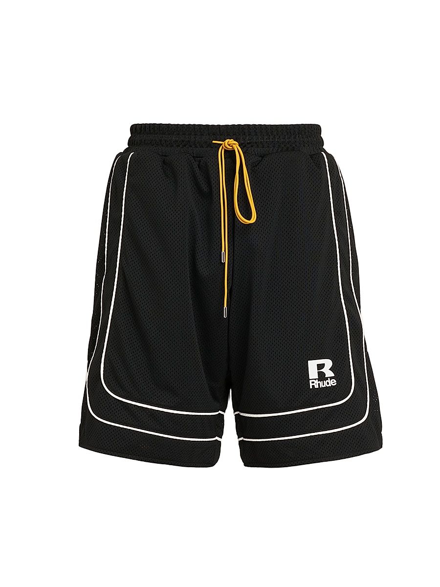 Men's Mesh Baggy Basketball Shorts - Black White - Size XS