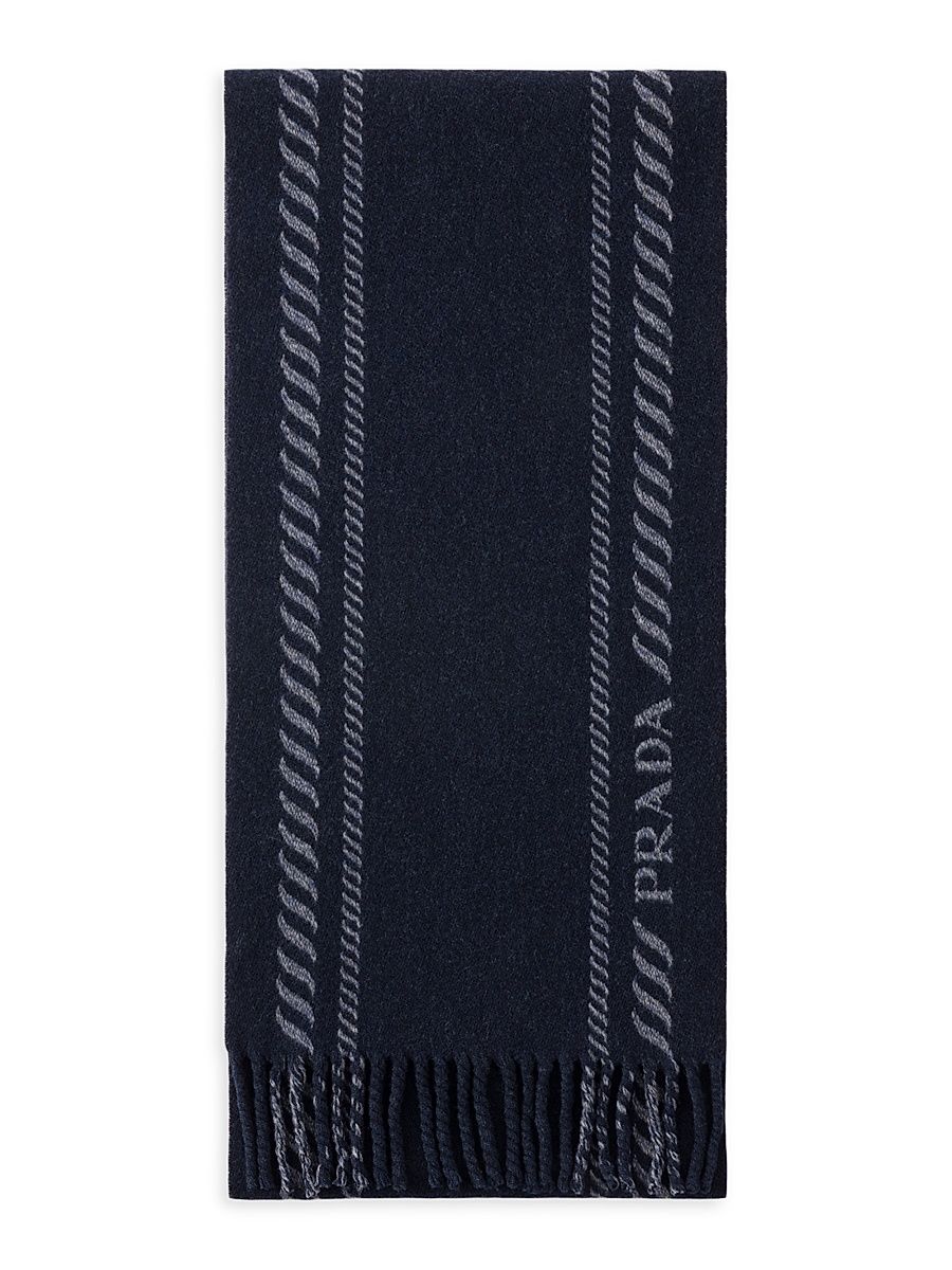 Men's Wool and Cashmere Scarf - Blue