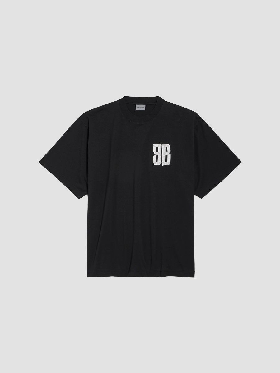 Balenciaga Women's Glitter Tape Type Large Fit T-Shirt - Black - Size XXL