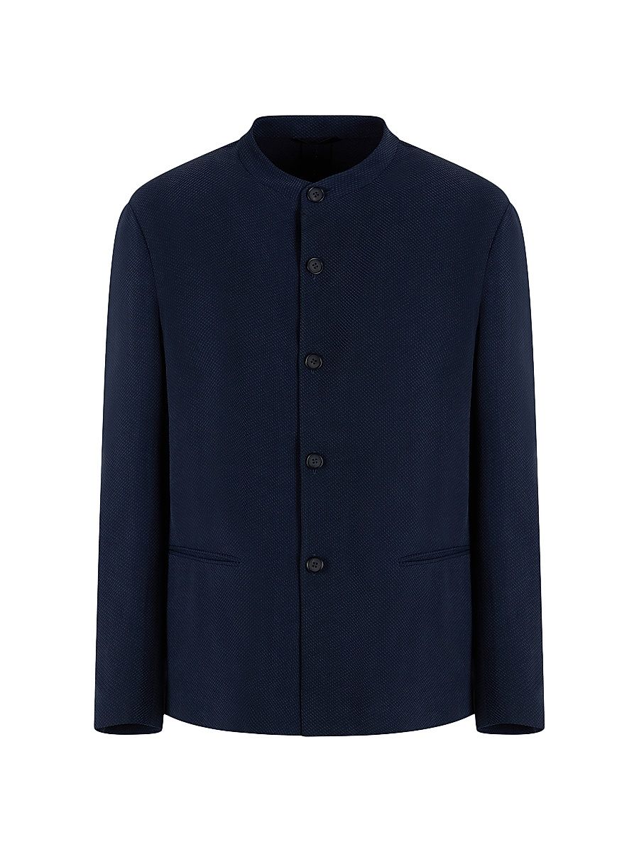 Men's Nero Collar Evening Jacket - Evening Blue - Size 48