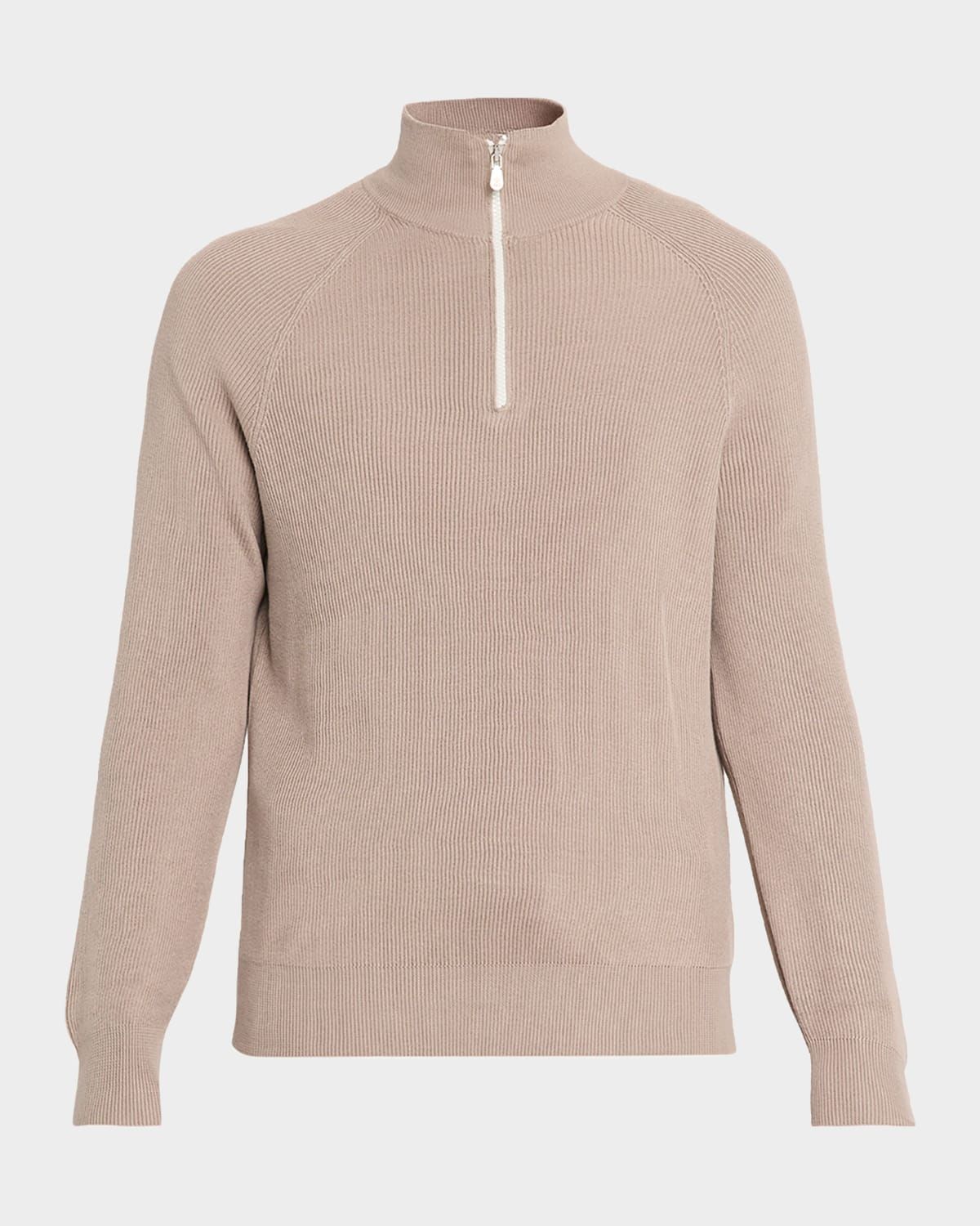 Men & apos;s Cotton English Rib Half-Zip Sweater
