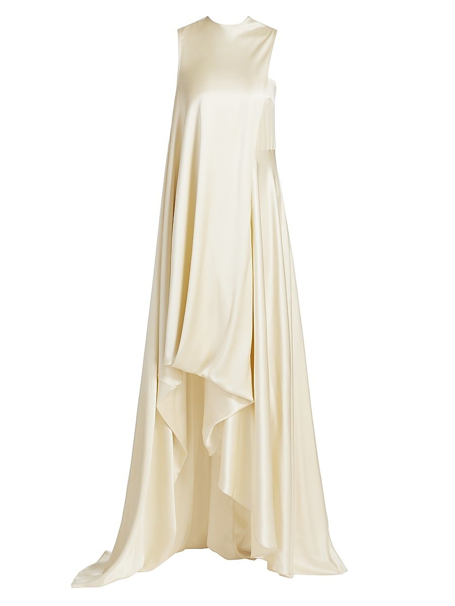 Women's Celeste Silk Sleeveless Maxi-Dress - Creme - Size 0