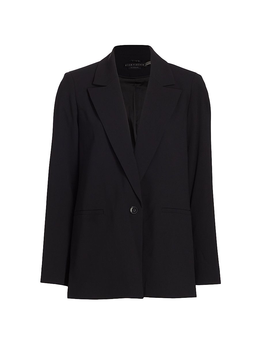 Women's Denny Crepe Single-Button Blazer - Black - Size 12