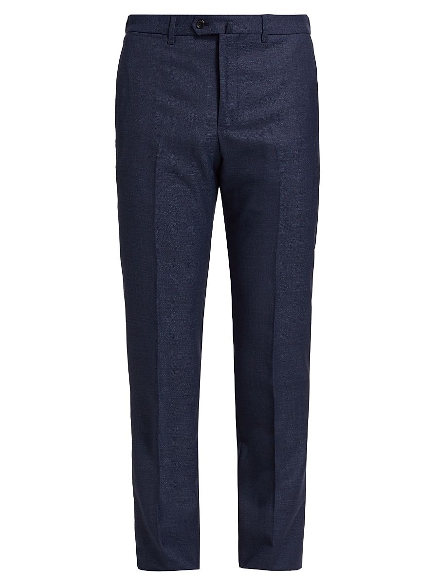 Men's Wool Slim Trousers - Blue - Size 40