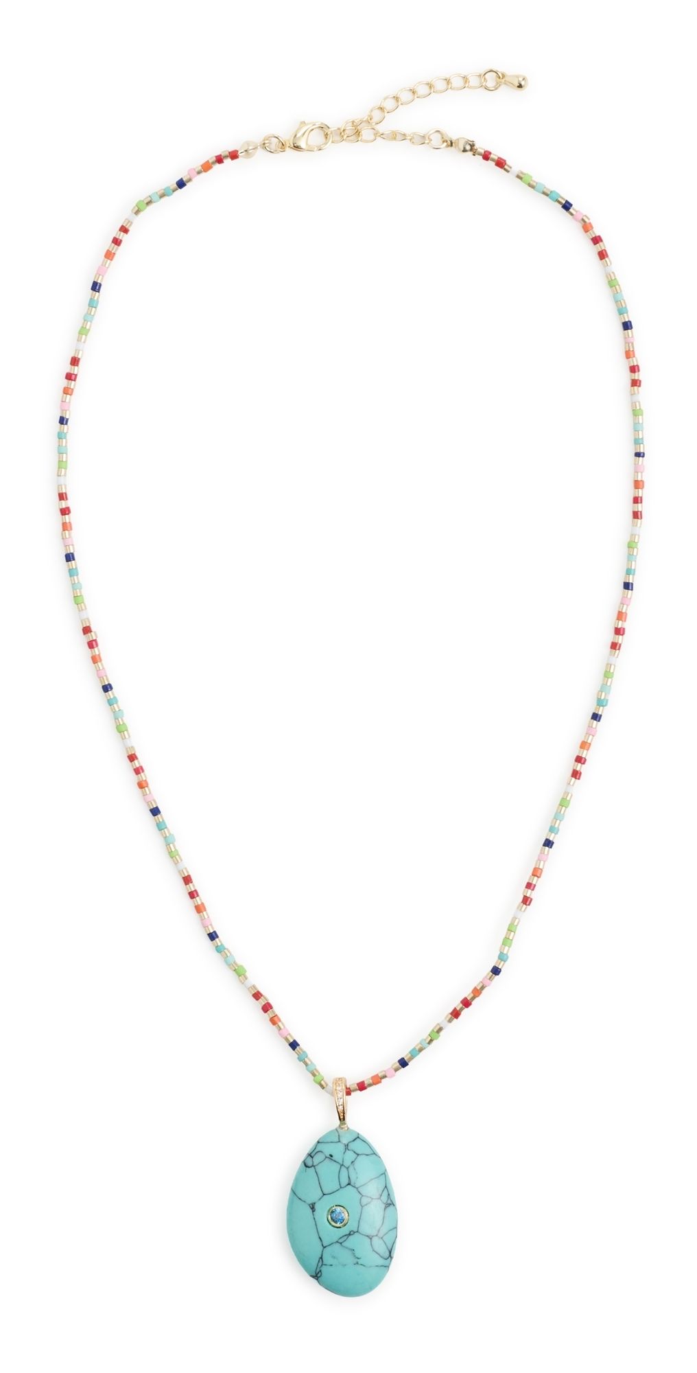 By Adina Eden Multicolor Beaded Drop Necklace Multicolor One Size