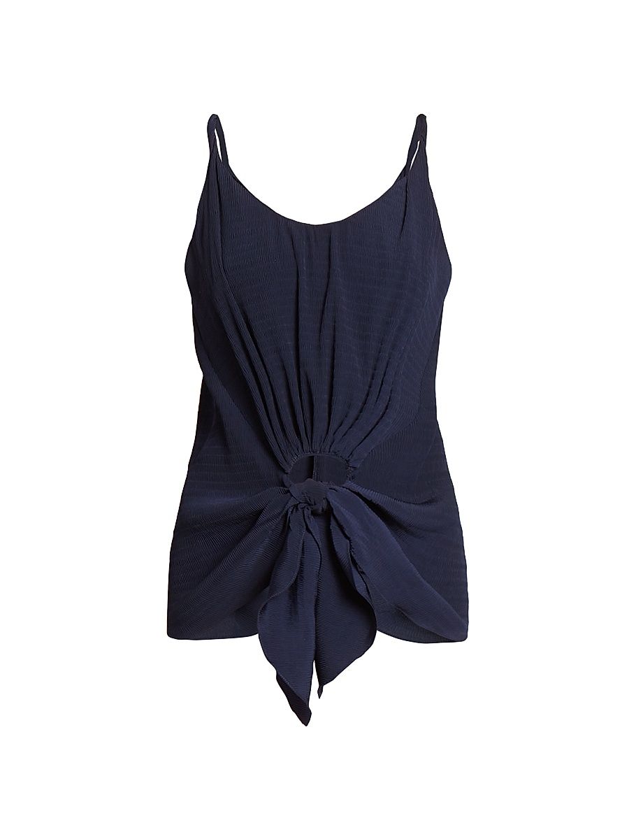 Women's Knotted Sleeveless Top - Navy - Size 2