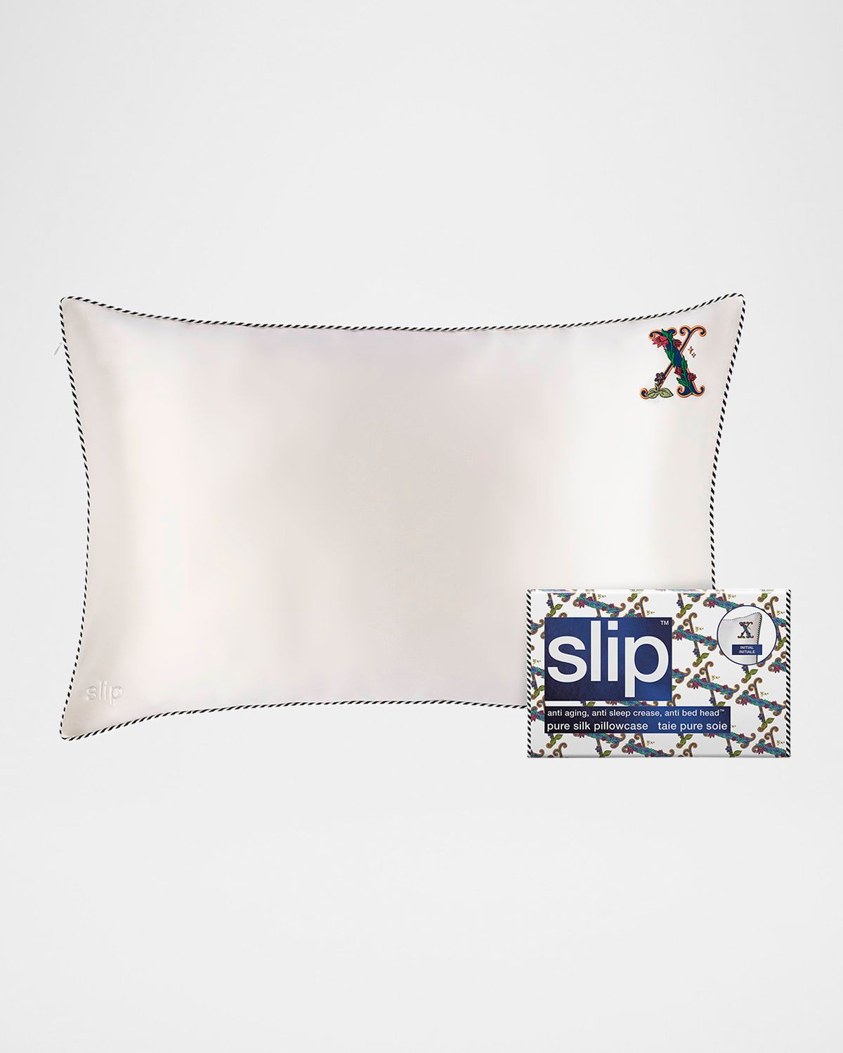 Pure Silk Embroidered Queen Pillowcase