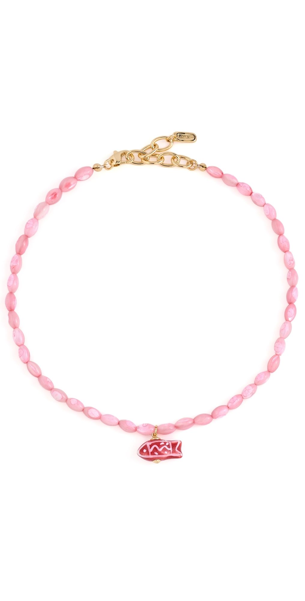 Logan Tay Cotton Candy Beaded Fish Necklace Pink One Size