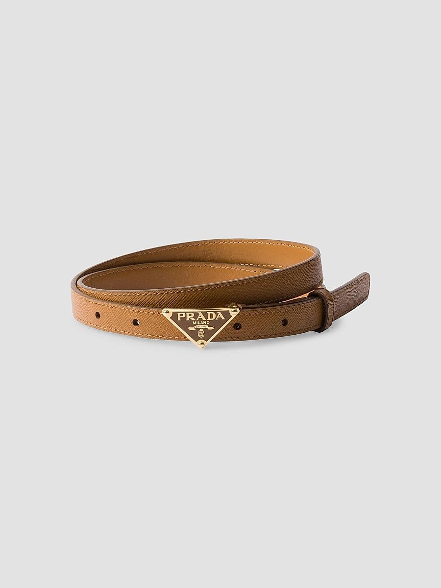 Prada Women's Saffiano Leather Belt - Brown - Size 28
