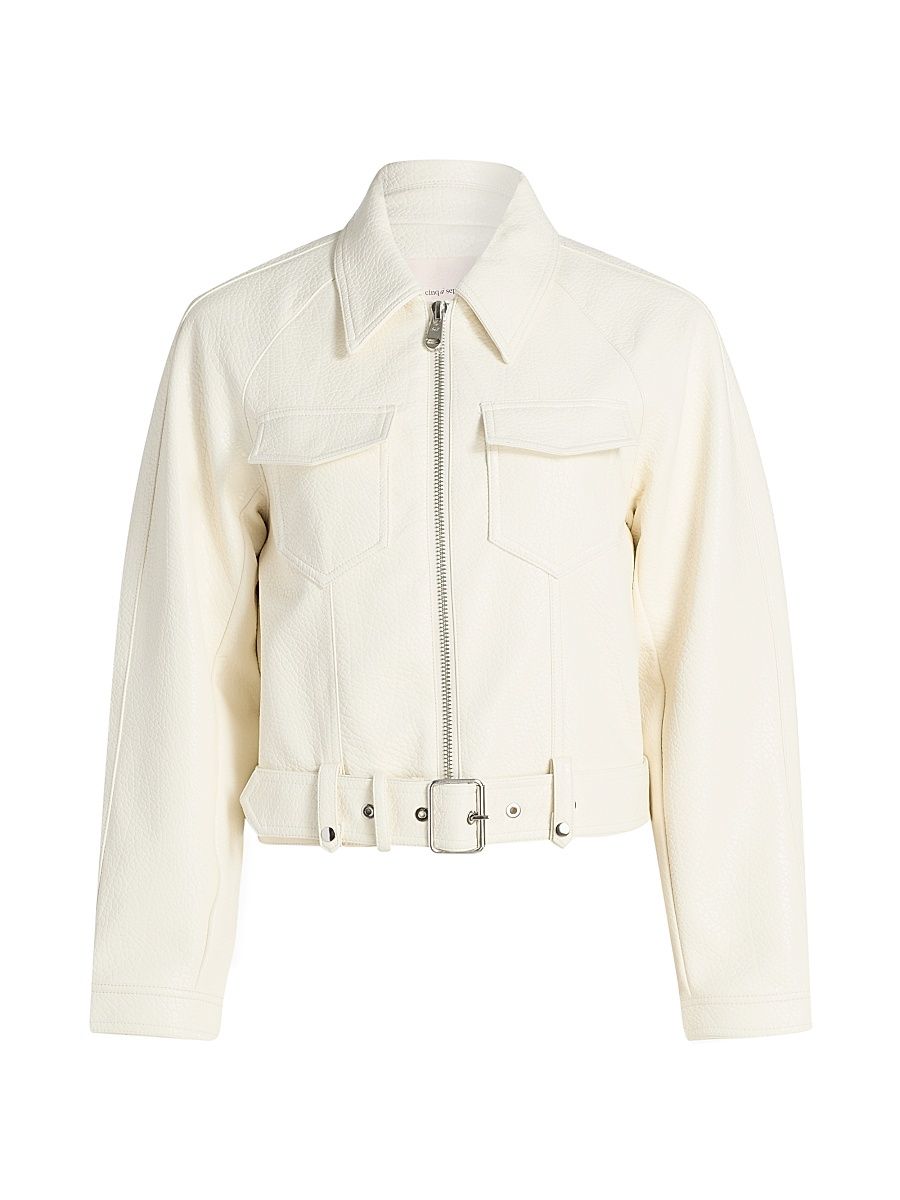 Women's Saffira Belted Jacket - Ivory - Size XL